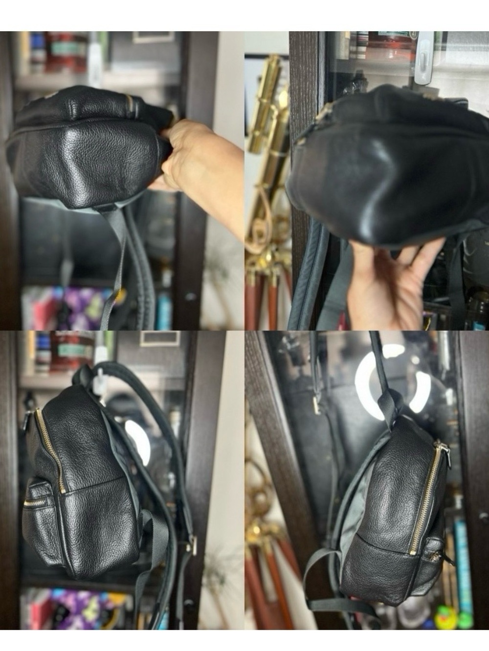 Coach Black Leather Mini Backpack with Gold Hardware - Picture 13 of 14